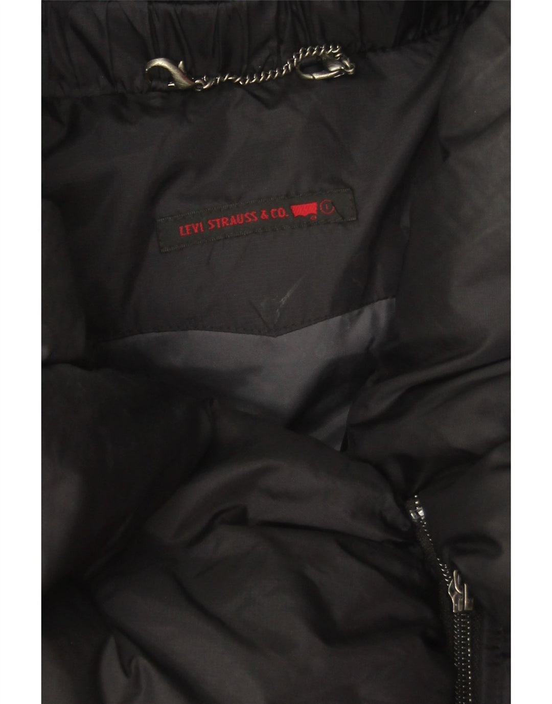 LEVI'S Womens Padded Jacket UK 16 Large Black Nylon Vintage Levi's and Second-Hand Levi's from Messina Hembry 