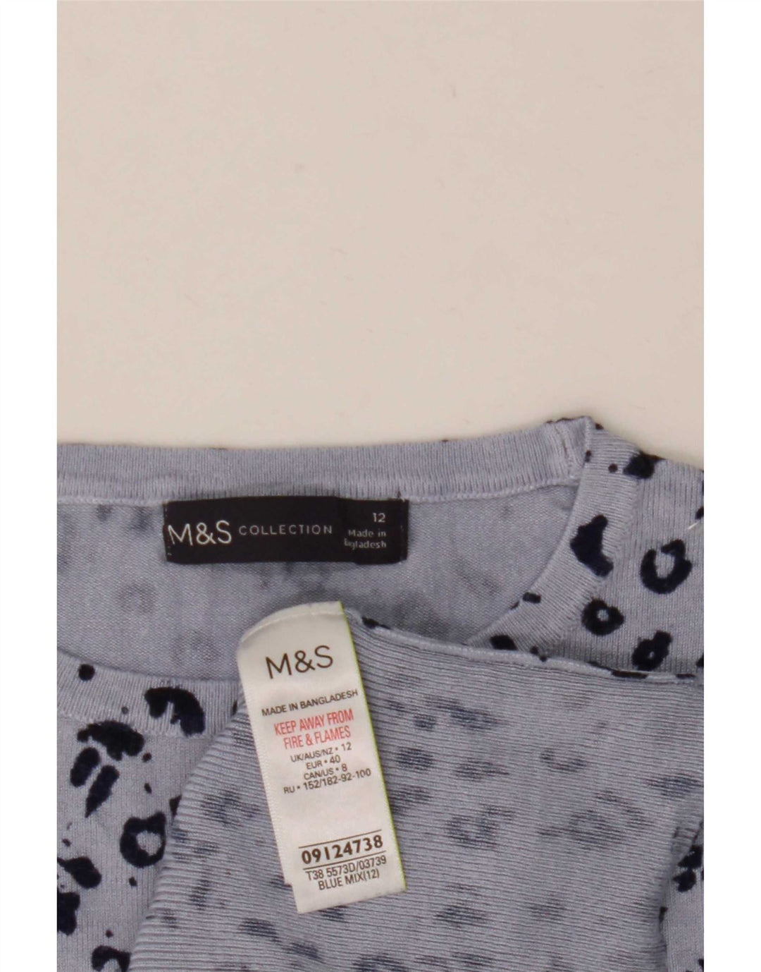 Pulover pentru femei Marks & Spencer cu decolteu triplu UK 12 Medium Blue