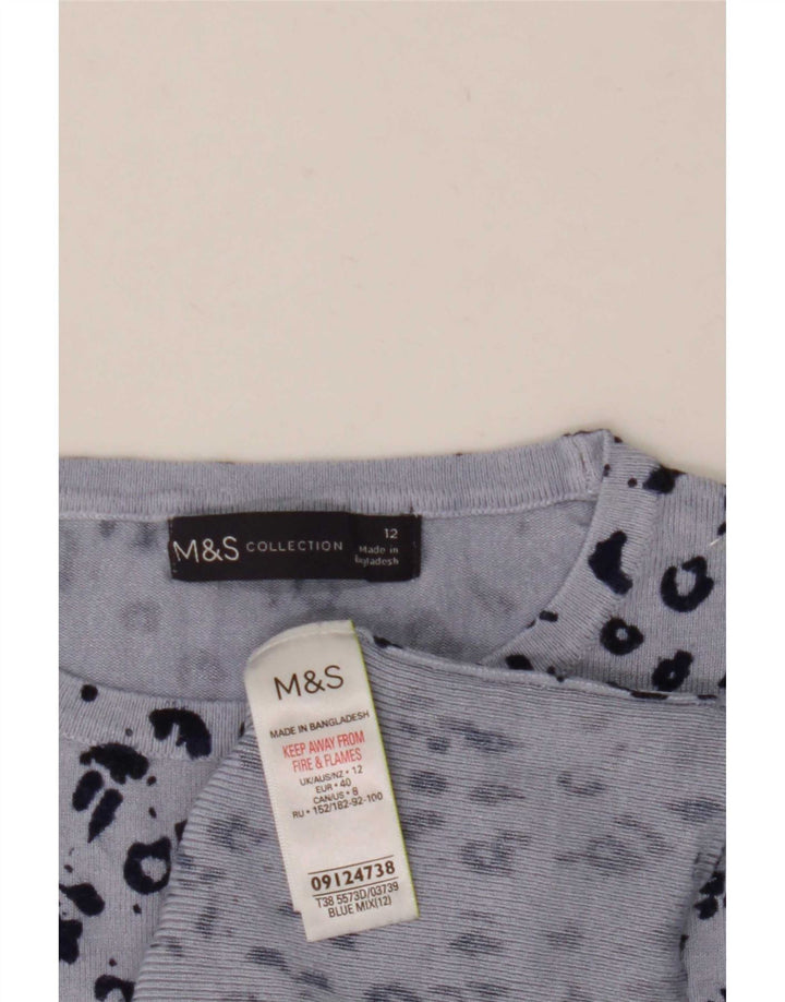 Pulover pentru femei Marks & Spencer cu decolteu triplu UK 12 Medium Blue