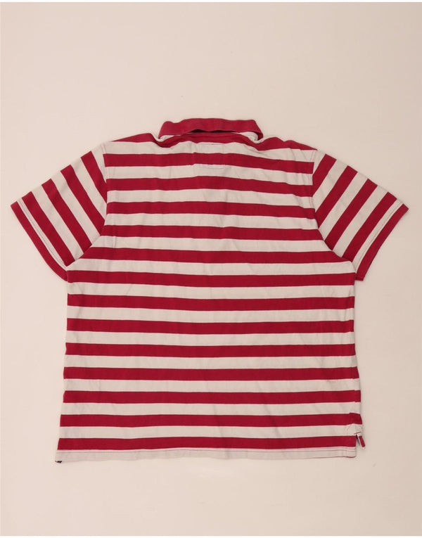 Crew Clothing Tricou polo pentru bărbați 2XL burgundy, bumbac cu dungi