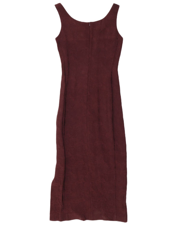 Rochie SPORTMAX pentru femei, fără mâneci, bodycon UK 10 Mic Burgundy Floral