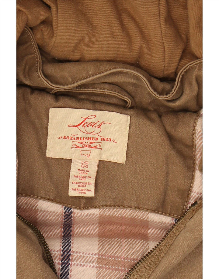 Jachetă parka cu glugă pentru femei LEVI'S UK 16 mare bumbac maro