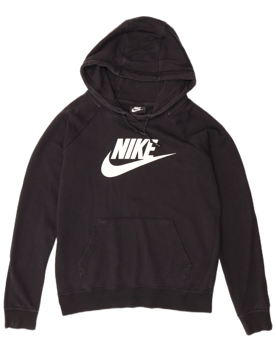 Pulover NIKE pentru femei, supradimensionat, cu capota, UK 10, bumbac negru