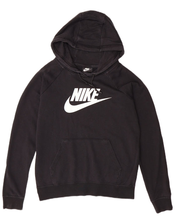 Pulover NIKE pentru femei, supradimensionat, cu capota, UK 10, bumbac negru