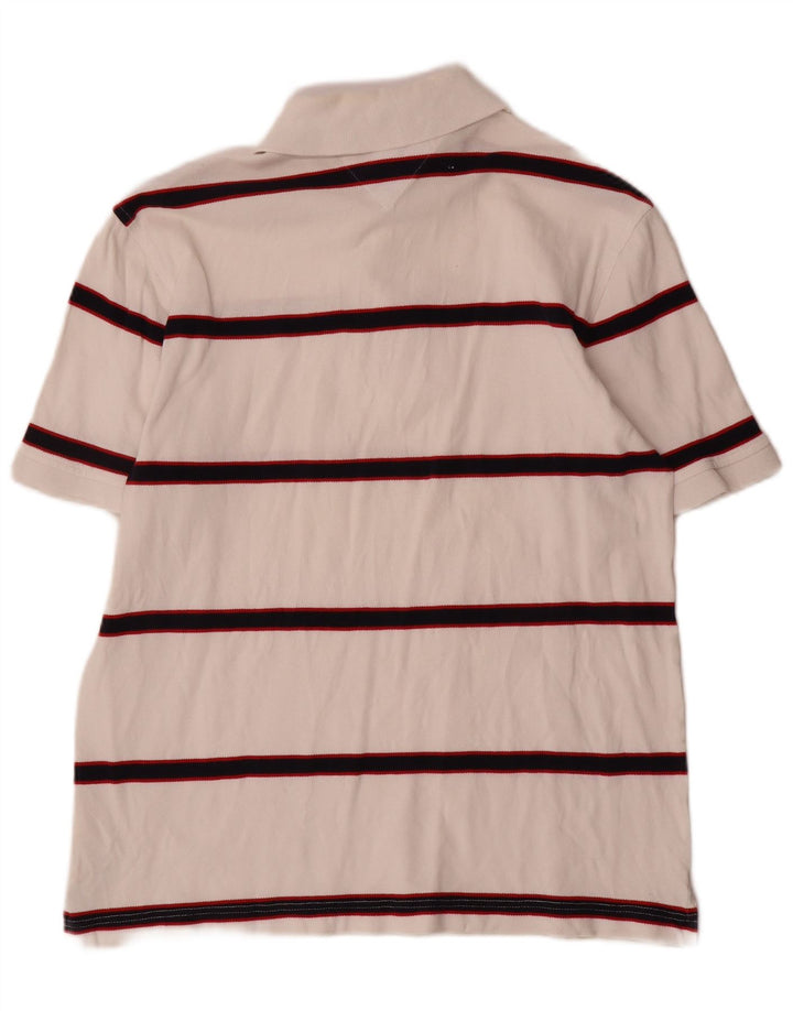 Tricou polo Tommy Hilfiger pentru bărbați, bumbac cu dungi albe medii