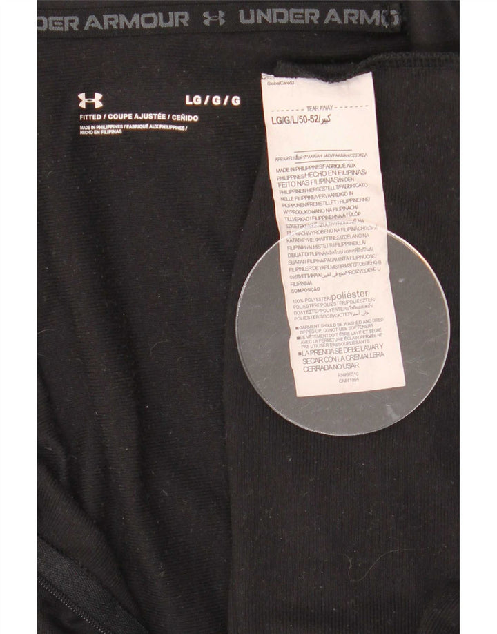 Top cu mânecă lungă Under Armour, cu fermoar, poliester negru