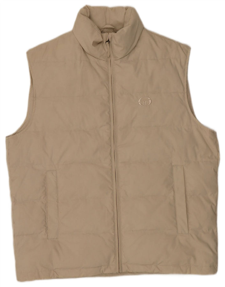 Gilet căptușit pentru bărbați Sergio Tacchini UK 42 XL poliester bej