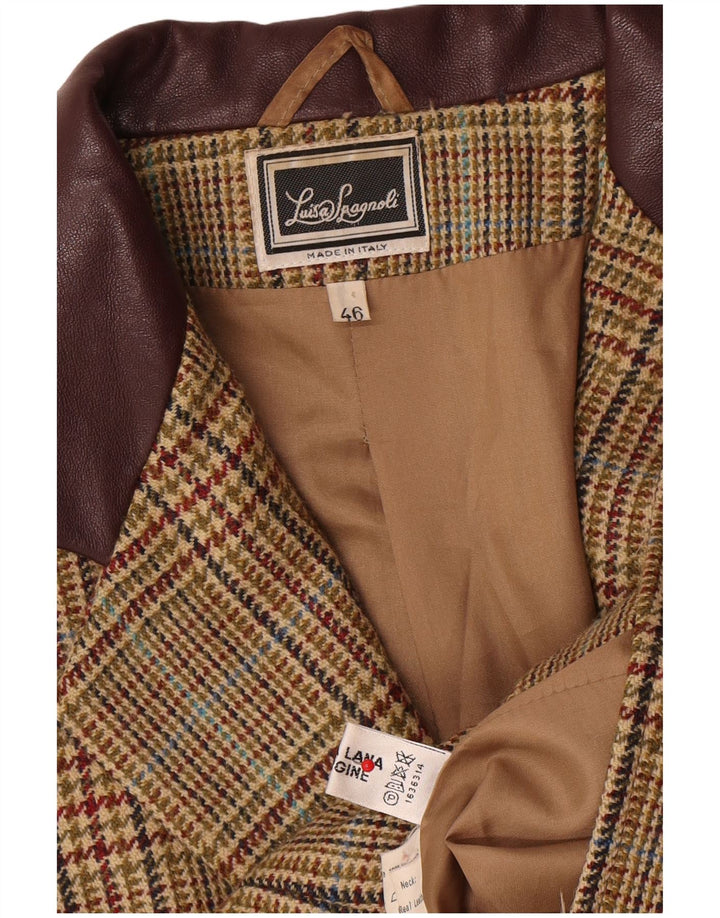 Sacou blazer pentru femei Luisa Spagnoli, cu 3 nasturi, IT 46, mare, bej, picioare de gală