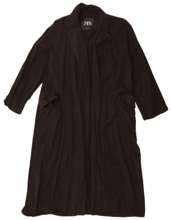 Trench supradimensionat pentru femei Zara UK 10 Lyocell negru mic