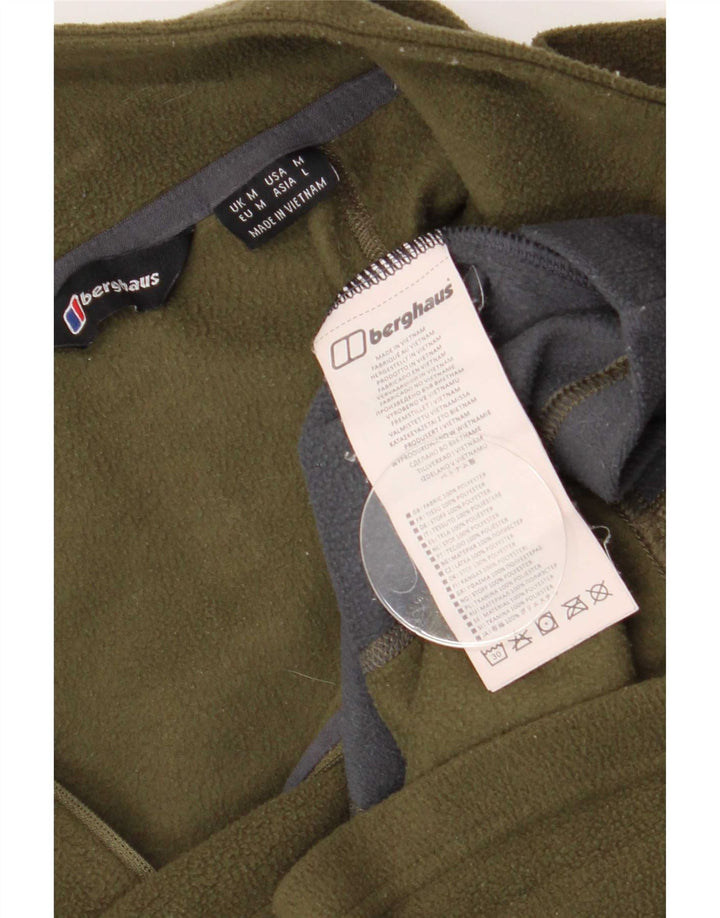 Jumper pentru bărbați Berghaus, cu fermoar și gât, din fleece, mediu kaki, poliester