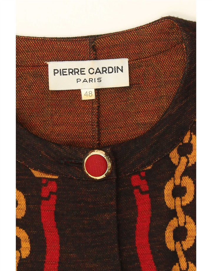 Jachetă blazer cu 5 nasturi Pierre Cardin pentru femei, cu model abstract, IT 48 XL maro