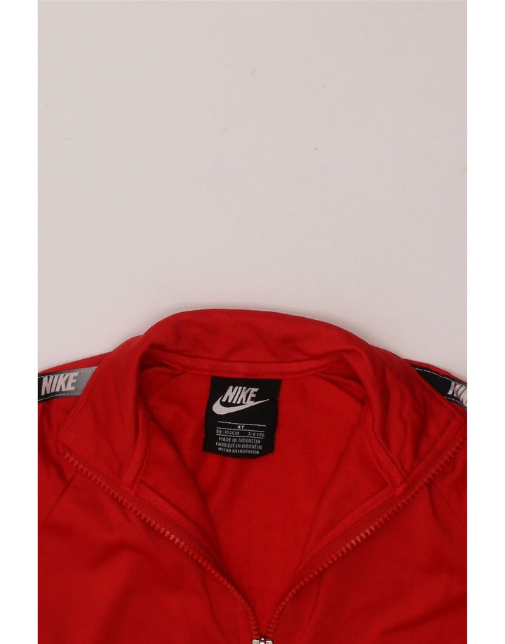NIKE Girls Graphic Tracksuit Top Jacket 3-4 Years Red Colourblock Vintage Nike and Second-Hand Nike from Messina Hembry 