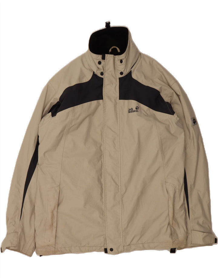 JACK WOLFSKIN Mens Windbreaker Jacket UK 46/48 2XL Grey Colourblock Vintage Jack Wolfskin and Second-Hand Jack Wolfskin from Messina Hembry 