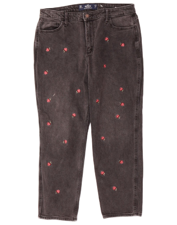 Hollister Blugi conici cu talie înaltă pentru femei US 13 Large W31 L27 Gri Floral