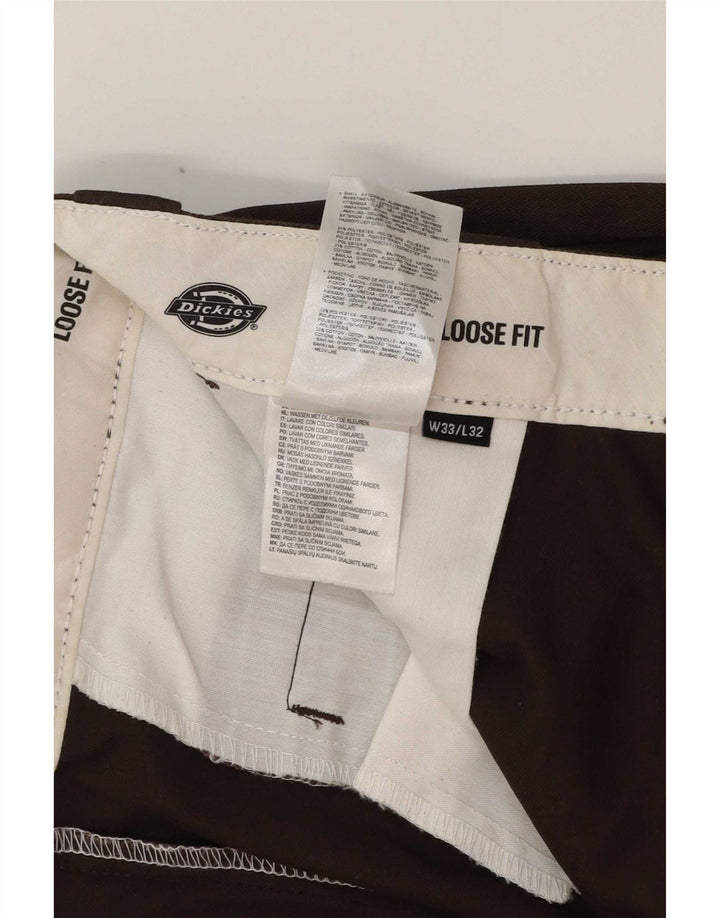 Pantaloni cargo largi pentru bărbați Dickies W33 L32 poliester maro