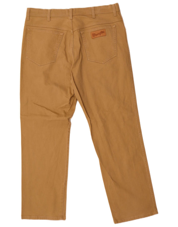 Wrangler Mens Texas Straight Casual Trousers W36 L30 Beige Cotton