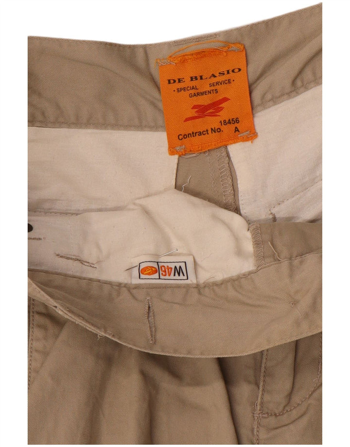 Pantaloni cargo drepți vintage pentru bărbați IT 46 Small W32 L34 Bej Bumbac