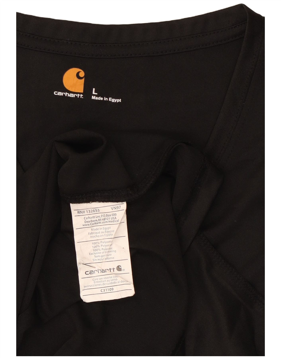Top pentru femei Carhartt cu mânecă lungă UK 16, mare, negru, poliester