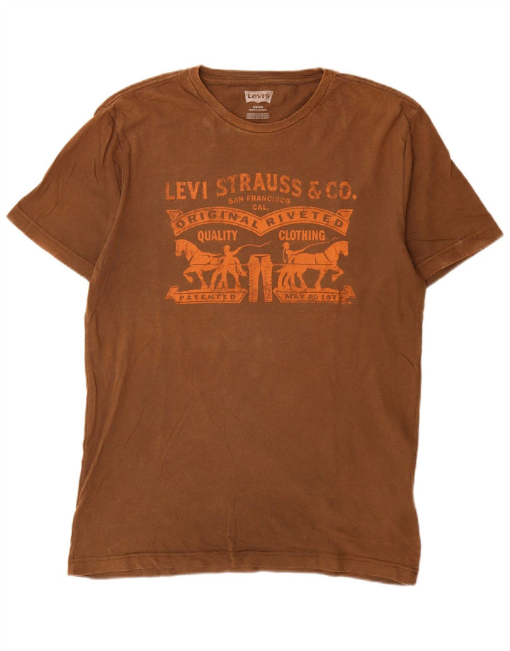 Tricou grafic pentru bărbați Levi's Top din bumbac maro mediu