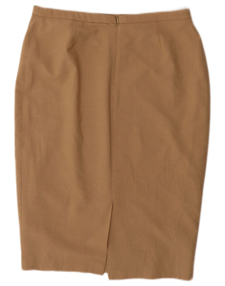 Fusta creion pentru femei Marks & Spencer UK 14 mare W32 poliester bej