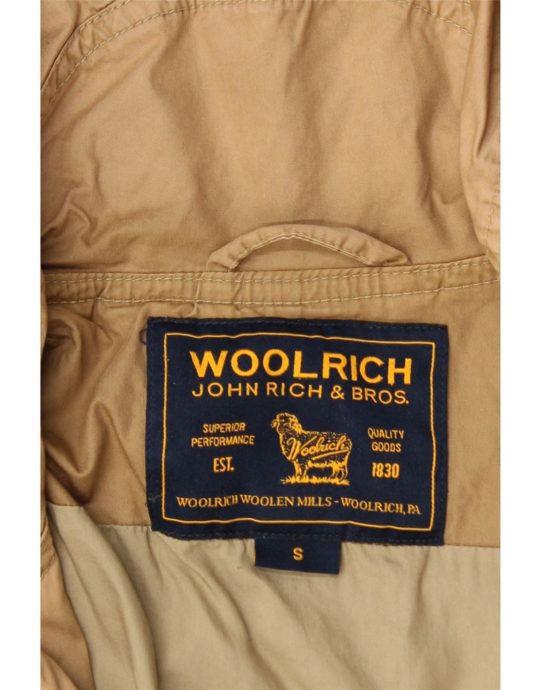 Jachetă parka cu glugă Woolrich pentru femei UK 10 mic, maro, bumbac