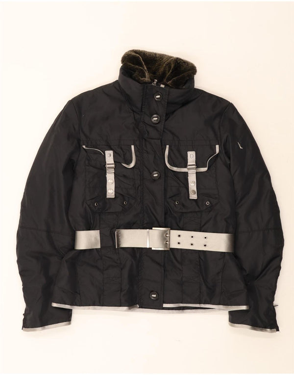 PEUTEREY Jachetă cu glugă pentru femei IT 46 Poliamidă neagră mare