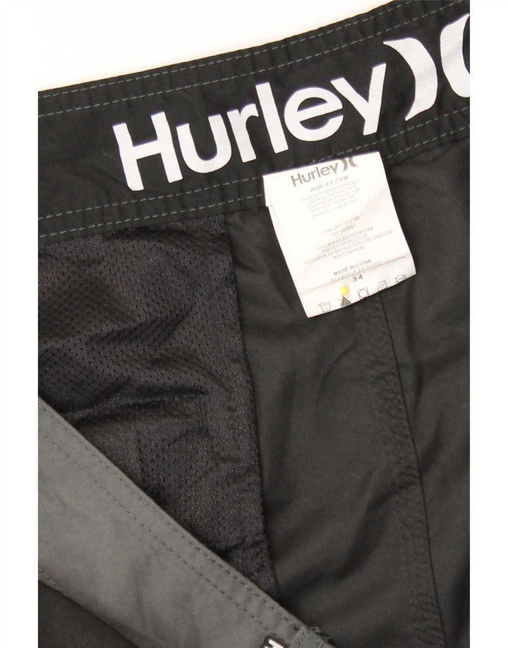 Pantaloni scurți de înot Hurley pentru bărbați, mari, negru, poliester color bloc