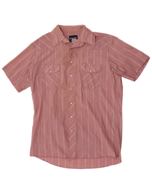 Cămașă Western cu mânecă scurtă pentru bărbați Wrangler, cu dungi mari, roz