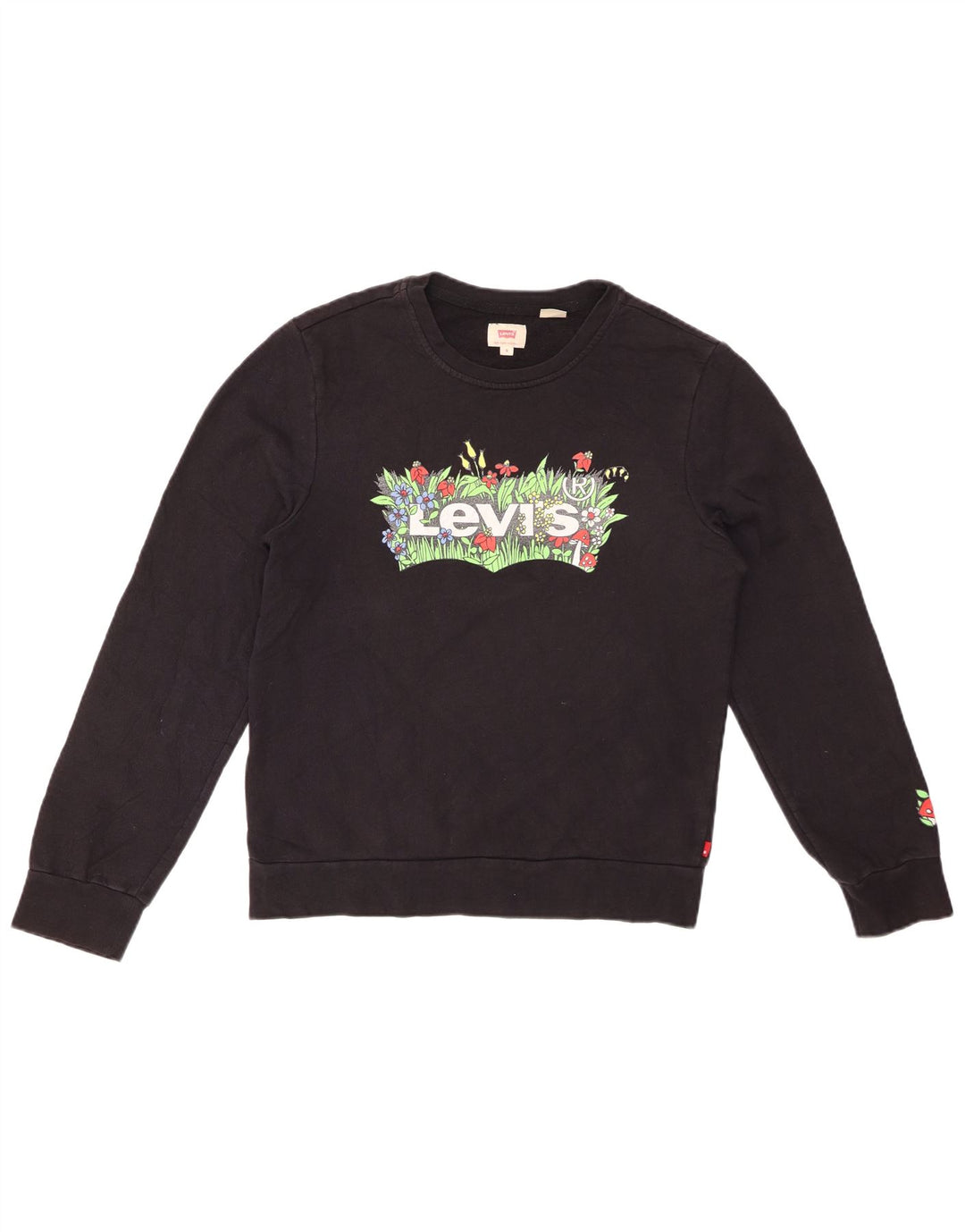 Pulover cu grafic pentru femei LEVI'S UK 10 Bumbac floral negru mic