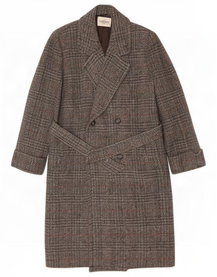 Palton Lebole pentru femei, cu croiala dublu, cu pieptul dublu, IT 44 Medium Gri Houndstooth
