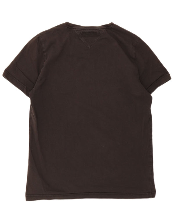 Tricou grafic Tommy Hilfiger pentru bărbați Top mediu din bumbac negru