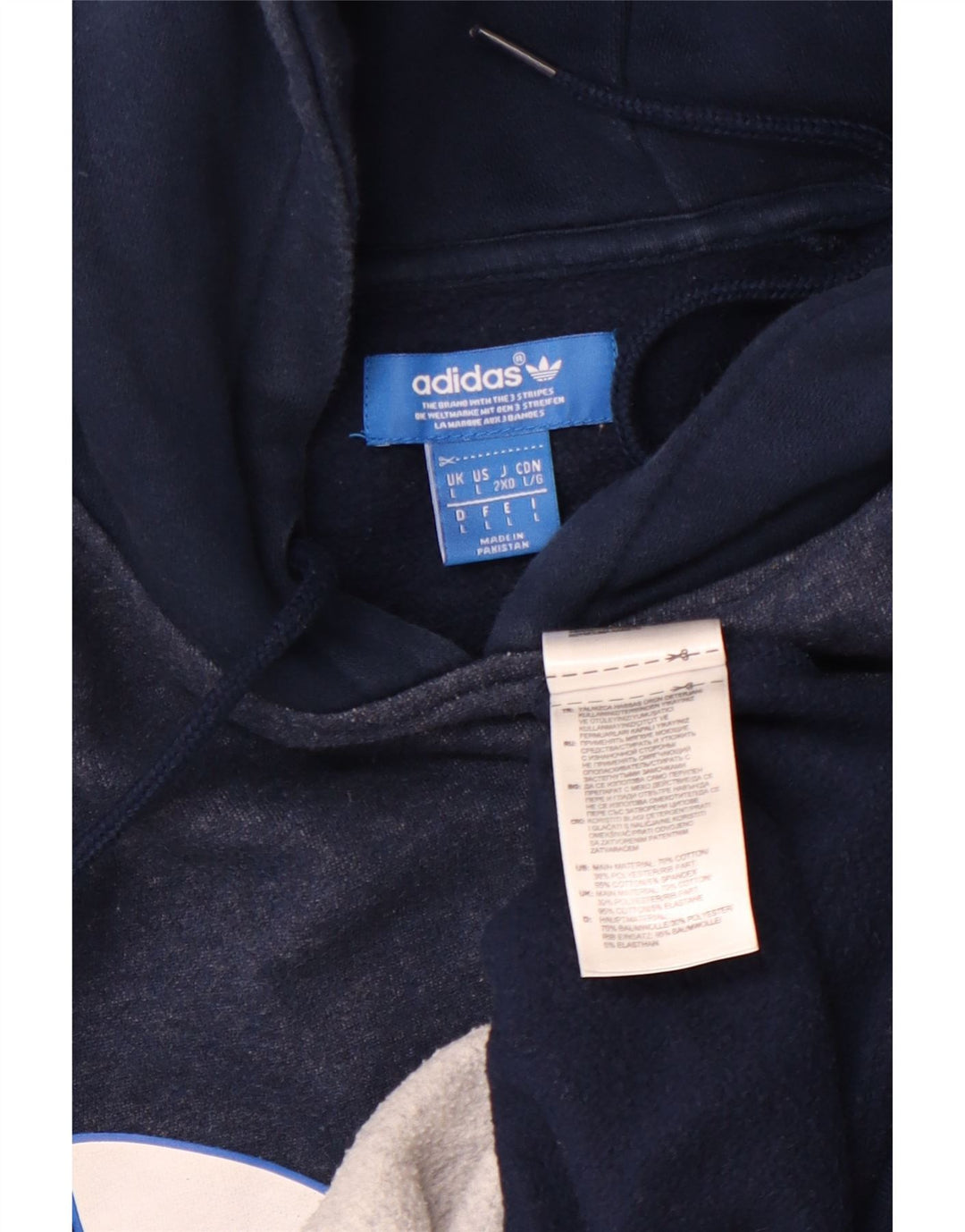 Pulover ADIDAS pentru bărbați cu glugă grafică, mare, albastru, bumbac