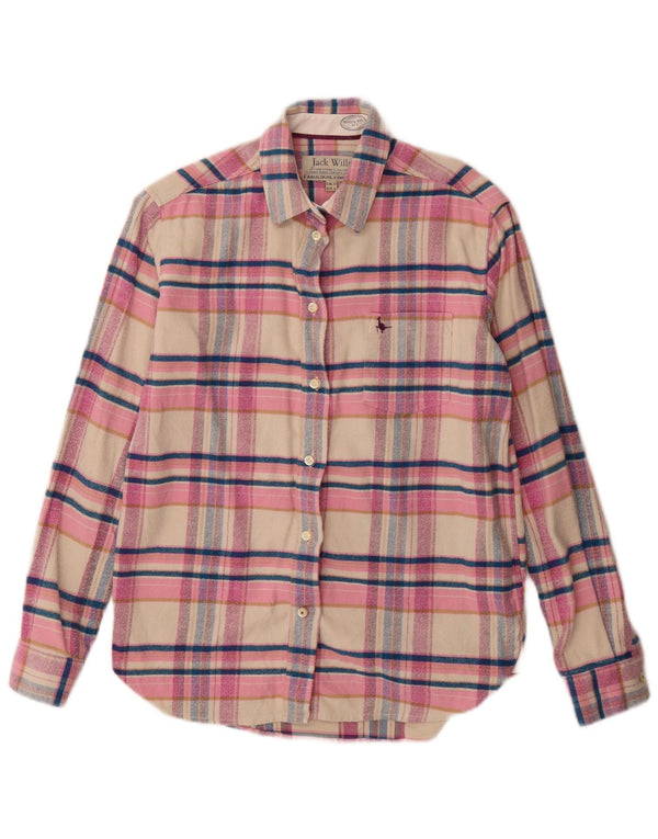 Cămașă de flanel pentru femei Jack Wills UK 10, bumbac carouri roz mic