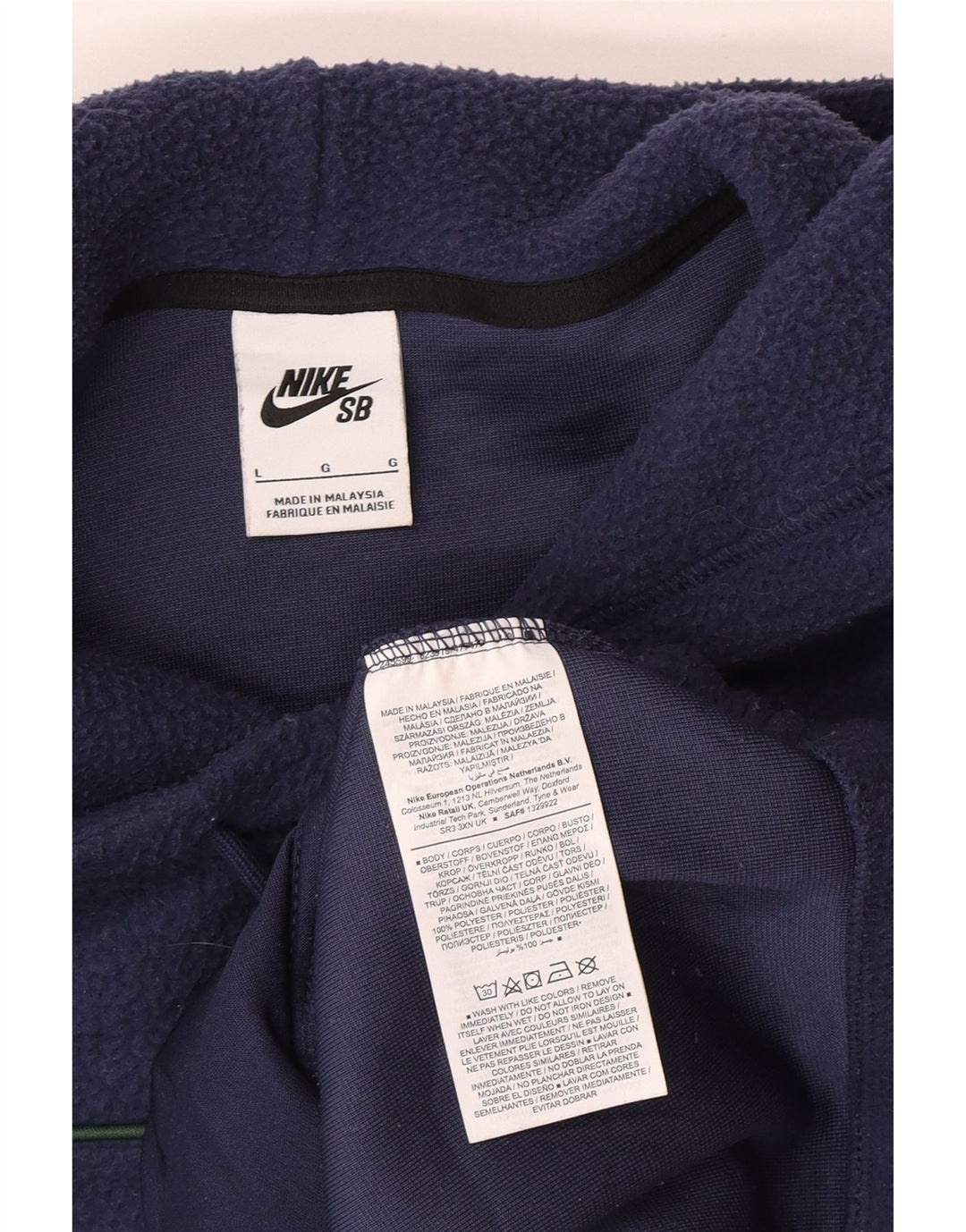 Pulover pentru bărbați Nike din fleece cu glugă, mare, albastru, poliester