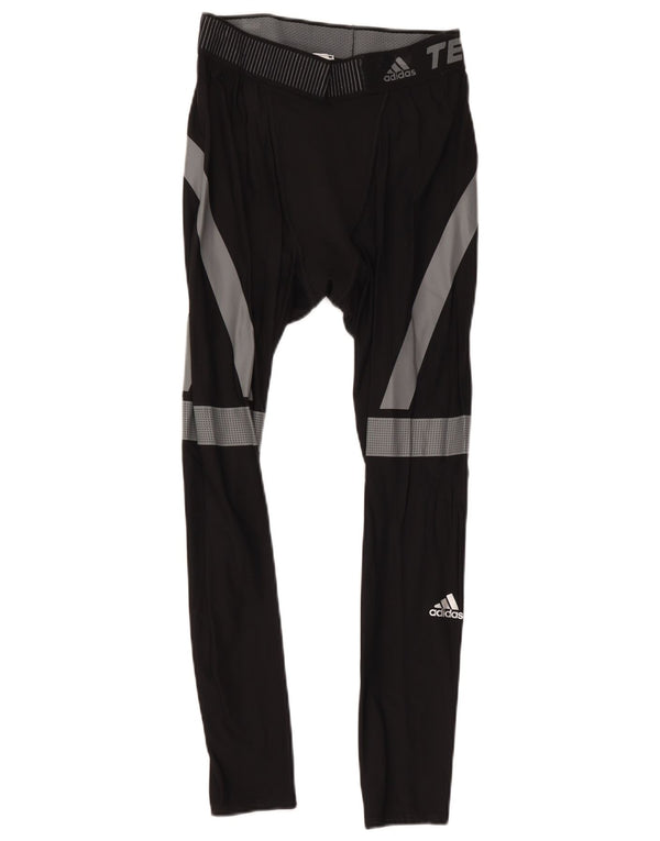 Leggings crop Adidas pentru bărbați Tech Fit, mari, negru, poliamidă color bloc