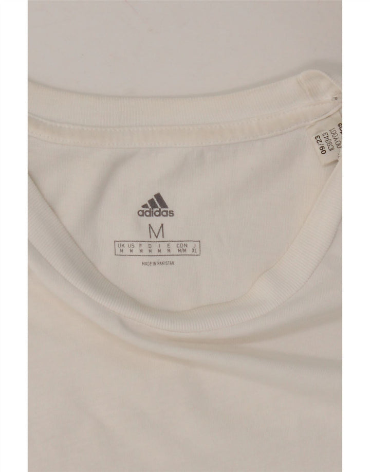 ADIDAS Mens T-Shirt Top Medium White Vintage Adidas and Second-Hand Adidas from Messina Hembry 