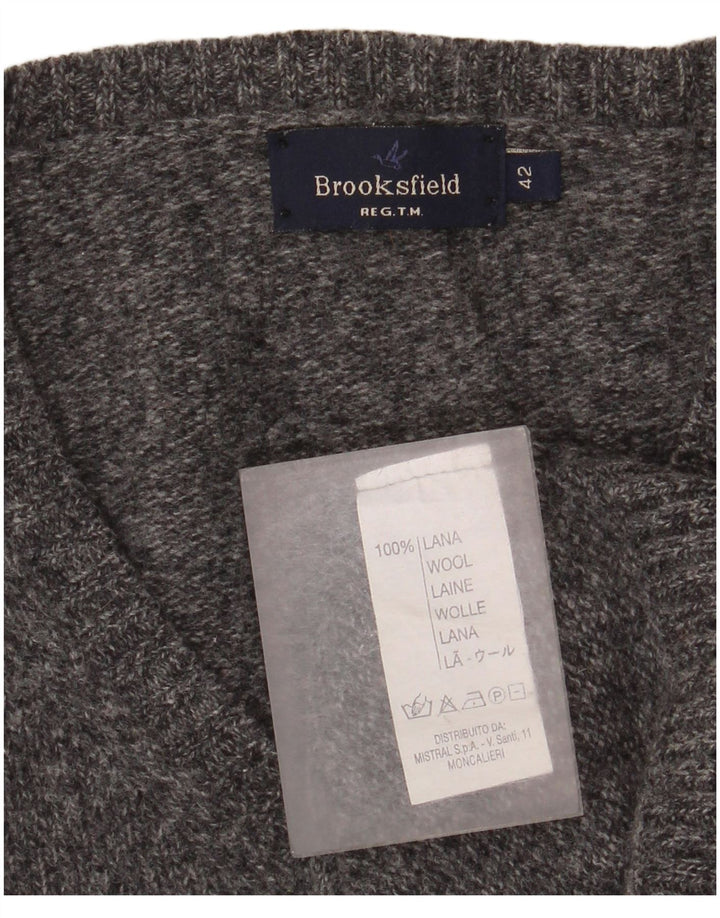 Pulover Brooksfield pentru femei cu decolteu în V, IT 42, lână cu pete gri mediu