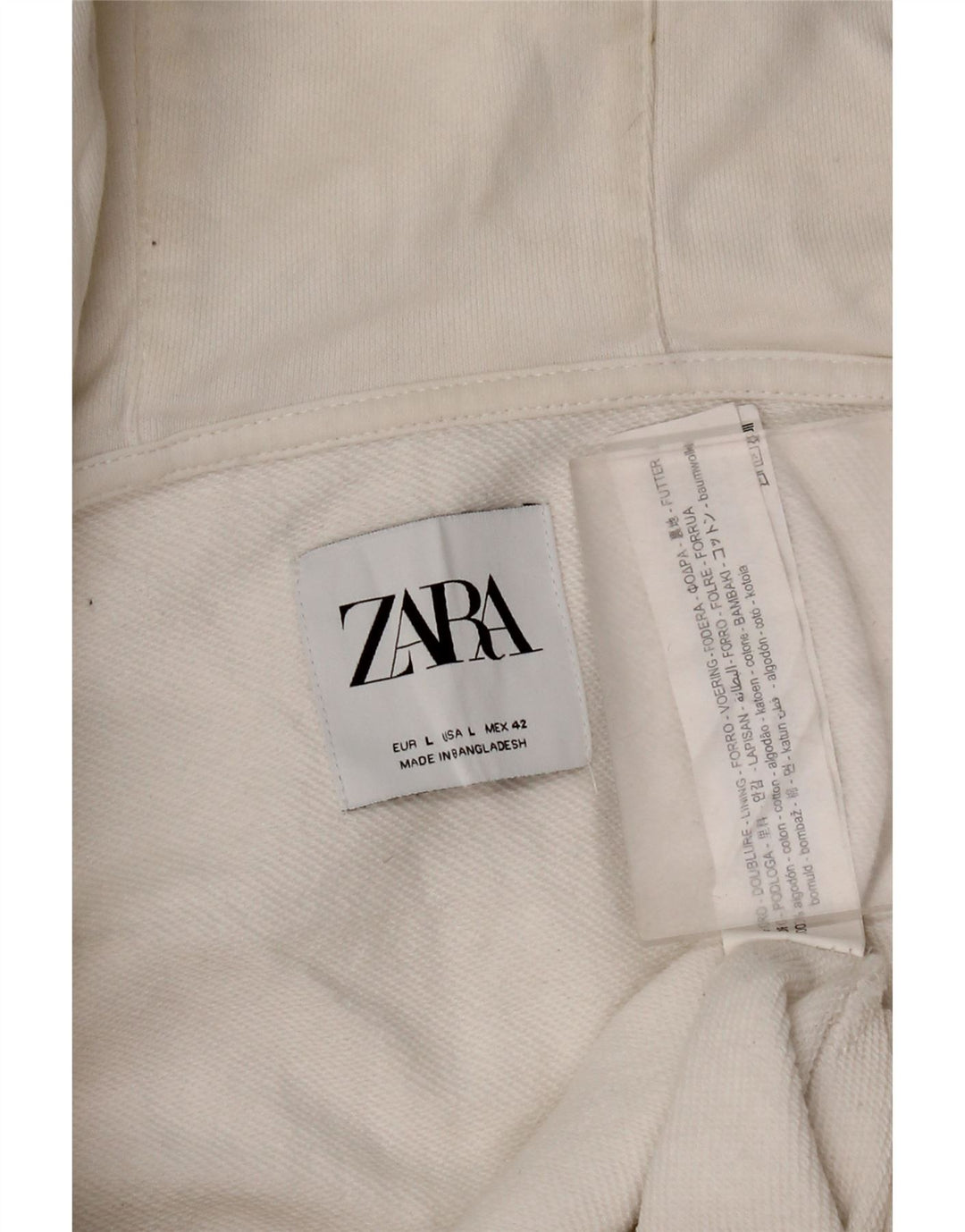 Pulover pentru bărbați Zara, cu fermoar, bumbac, alb