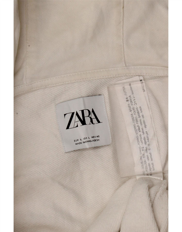 Pulover pentru bărbați Zara, cu fermoar, bumbac, alb