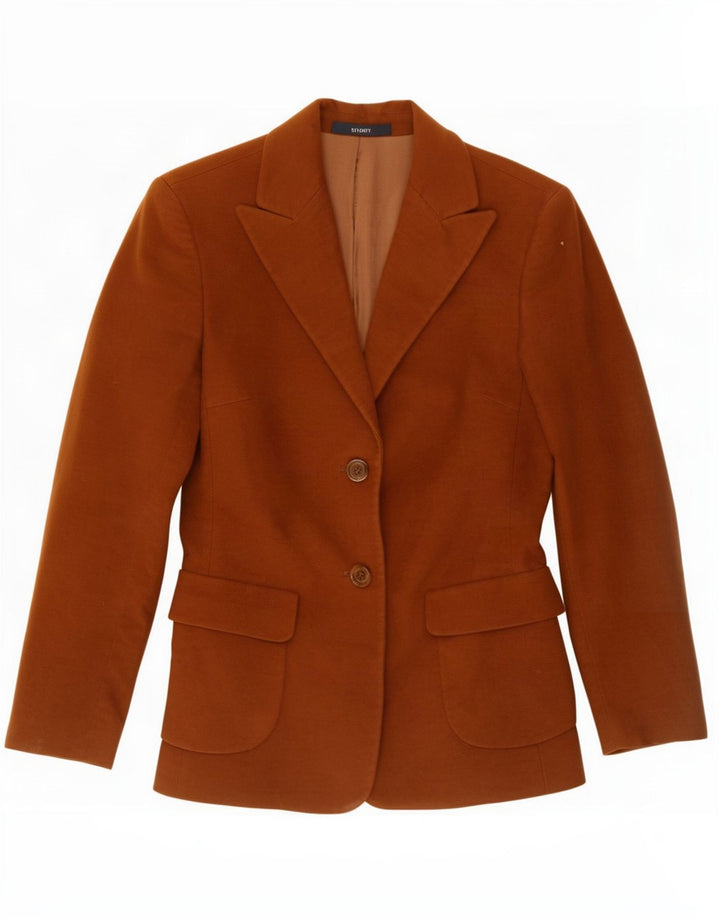 Jachetă blazer pentru femei Seventy cu 2 nasturi IT 40 mic maro bumbac