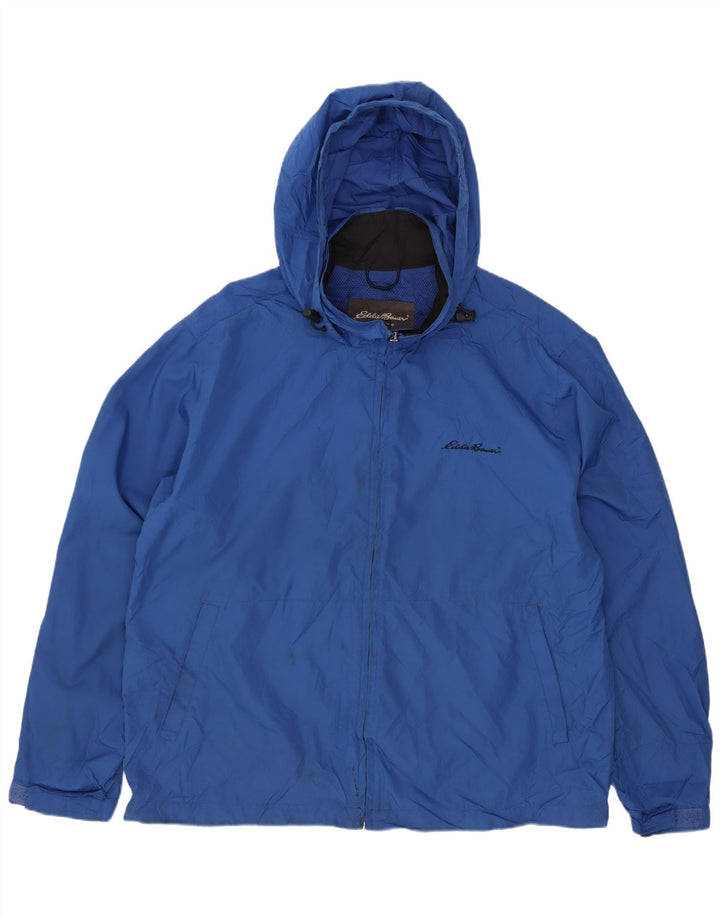 Jachetă de ploaie cu glugă pentru bărbați Eddie Bauer UK 38 Poliester albastru mediu