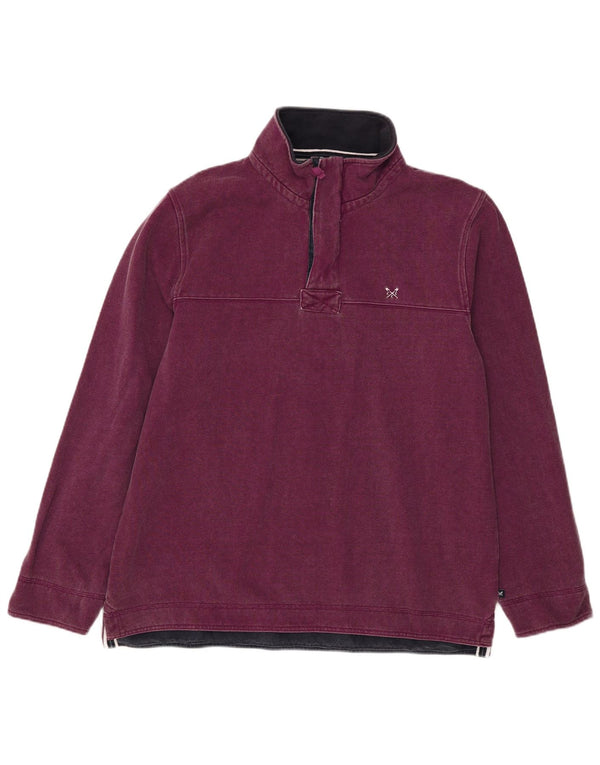 Crew Clothing Mens Zip Neck Sweatshirt Jumper XL Burgundy Cotton