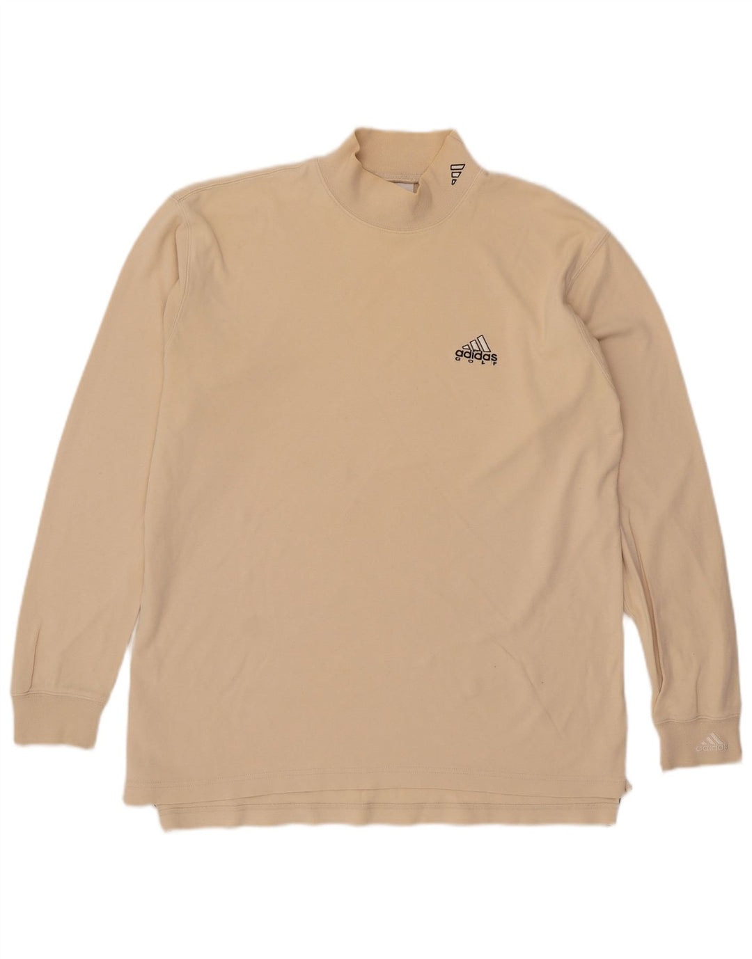 Adidas Mens Top Maneca Lunga UK 38/40 Medium Bej Bumbac