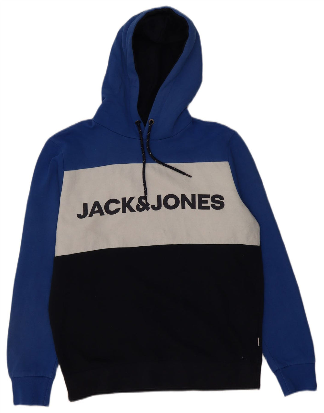 Jack & Jones Pulover cu glugă cu grafică pentru bărbați, mediu multicolor, bloc de culoare