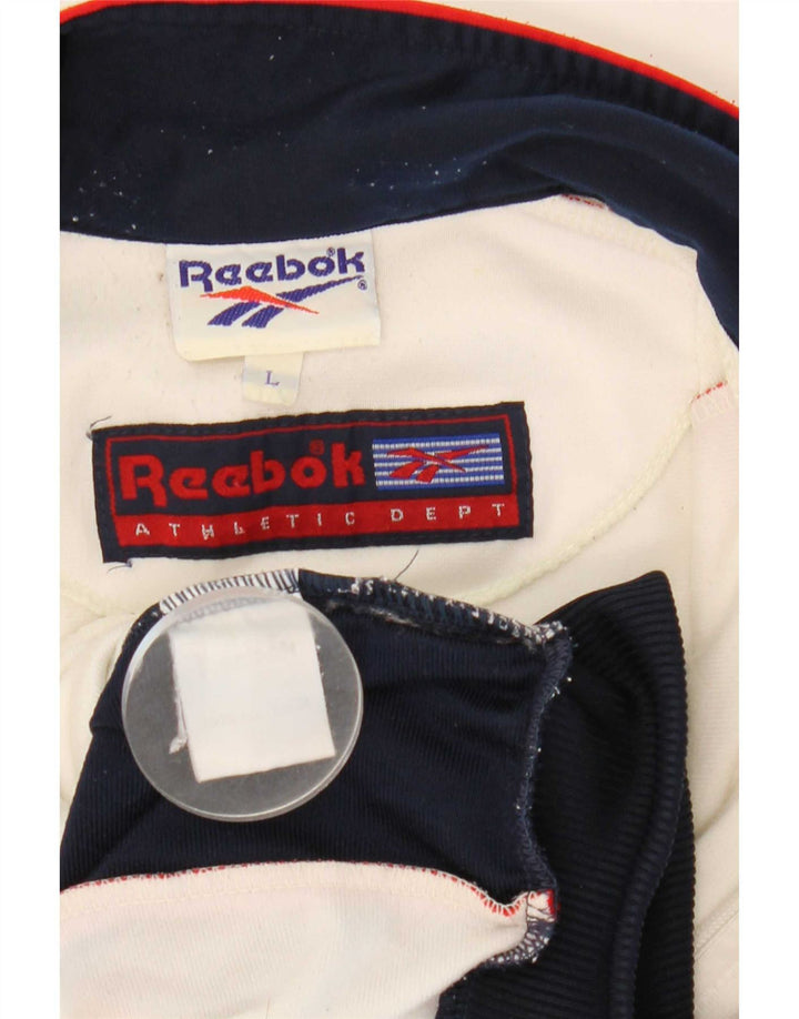 Jachetă de trening Reebok pentru bărbați, mare, alb, din poliester