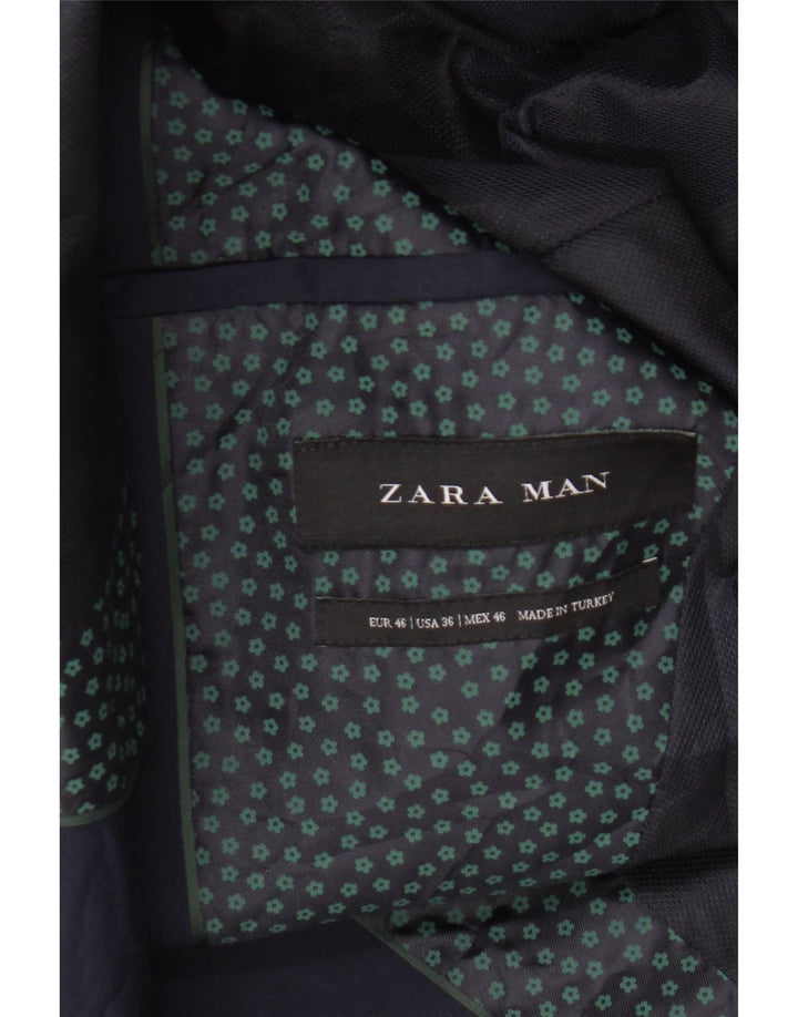 Blazer pentru bărbați Zara cu 2 nasturi EU 46 Mic Bleumarin
