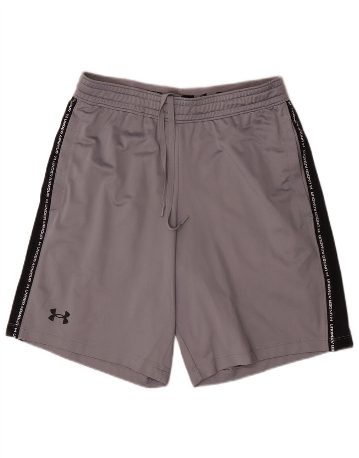 Pantaloni scurți sport grafic Under Armour pentru bărbați, gri mediu, poliester color bloc