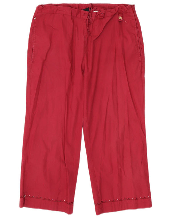 Pantaloni Capri drepti pentru femei Lotto UK 12 Medium W30 L21 Bumbac Burgundy
