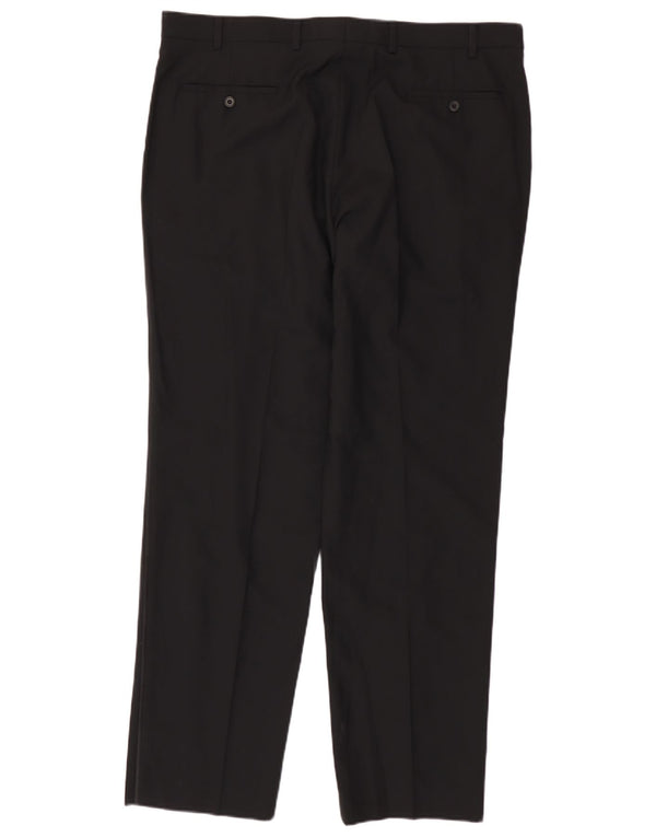 Marks & Spencer Pantaloni de costum pentru bărbați L40 L33 Lână neagră