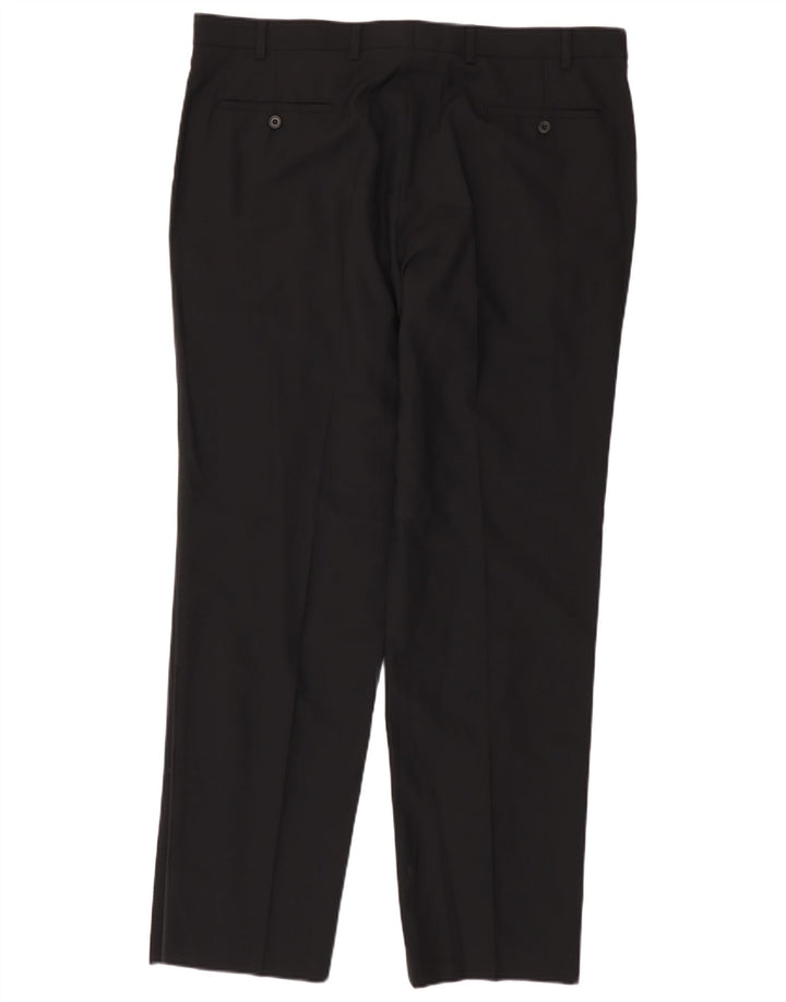 Marks & Spencer Pantaloni de costum pentru bărbați L40 L33 Lână neagră
